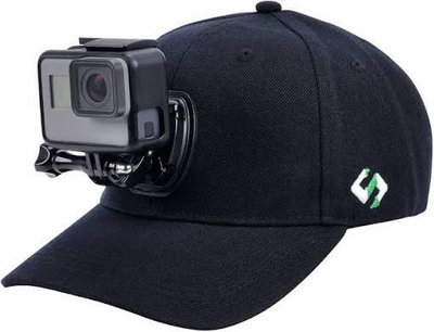 GoPro mounted on baseball cap